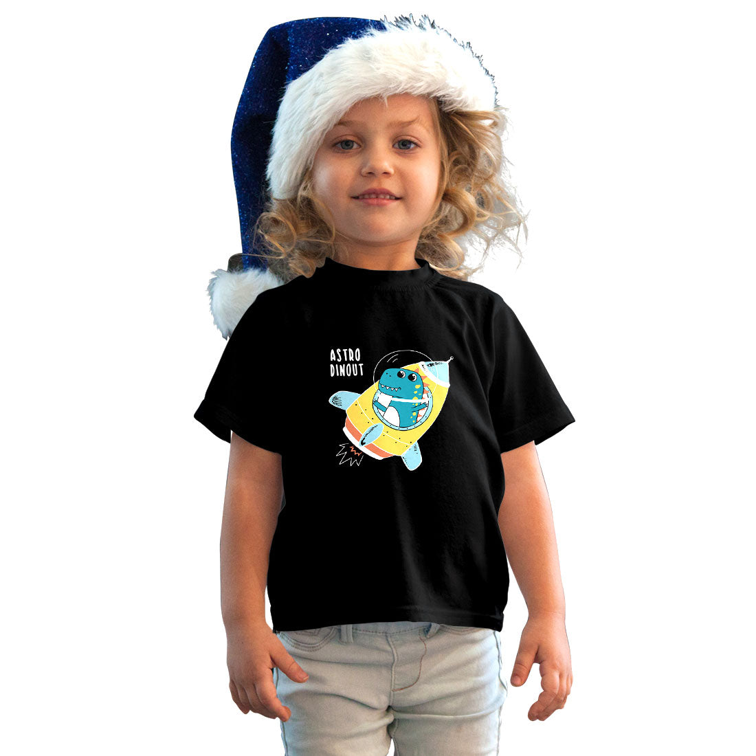 Space Dino Kids T-Shirt - Super Combed Bio-Wash Cotton for Cosmic Fun (D151)