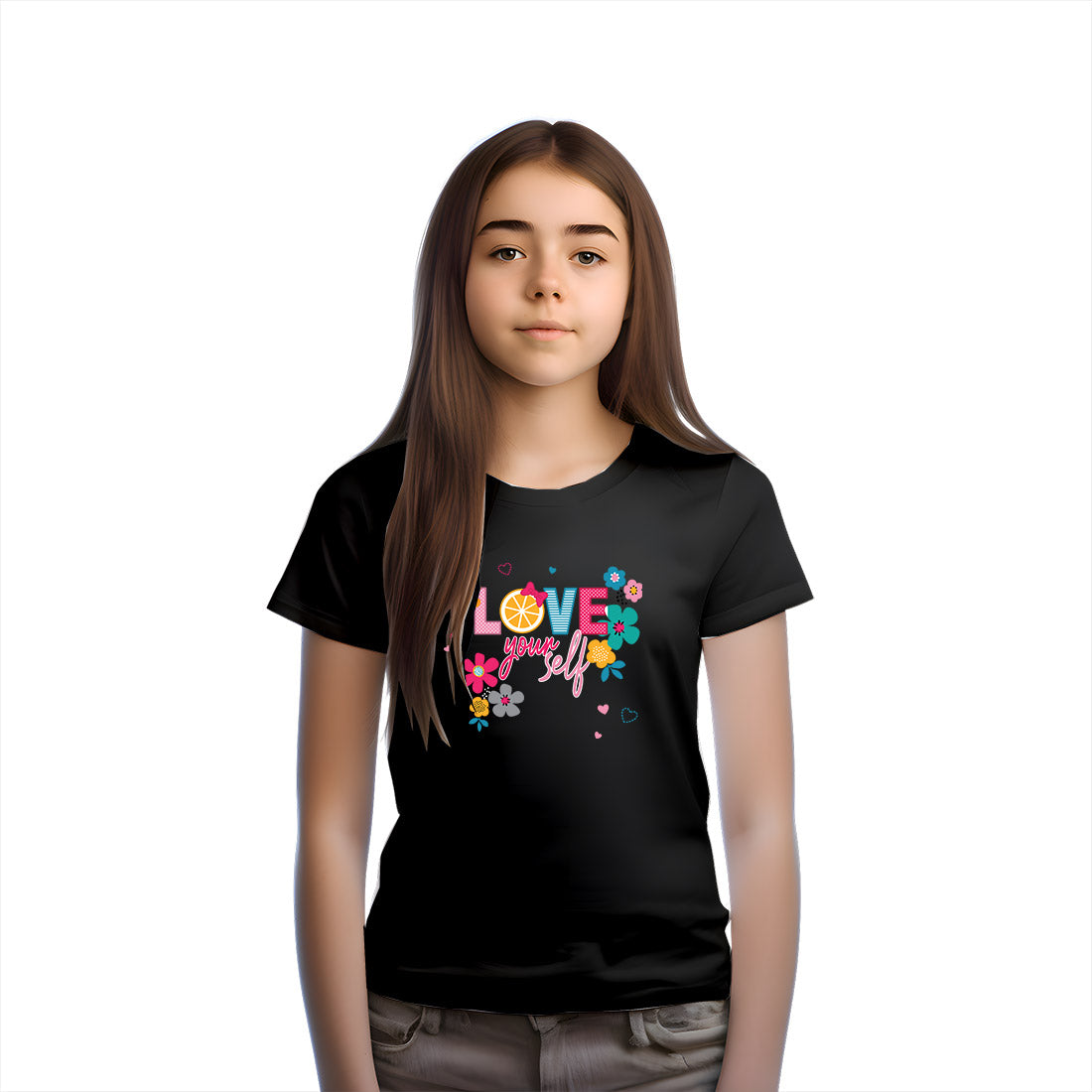 Love Yourself Kids T-Shirt - Super Soft Cotton for Confident Little Ones (D153)