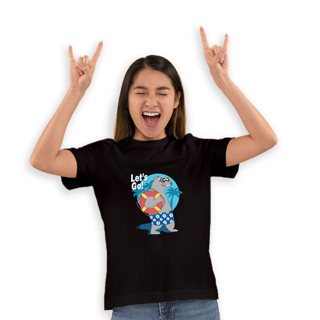 Let’s Go to the Beach Kids T-Shirt - Super Combed Bio-Wash Cotton (D154)