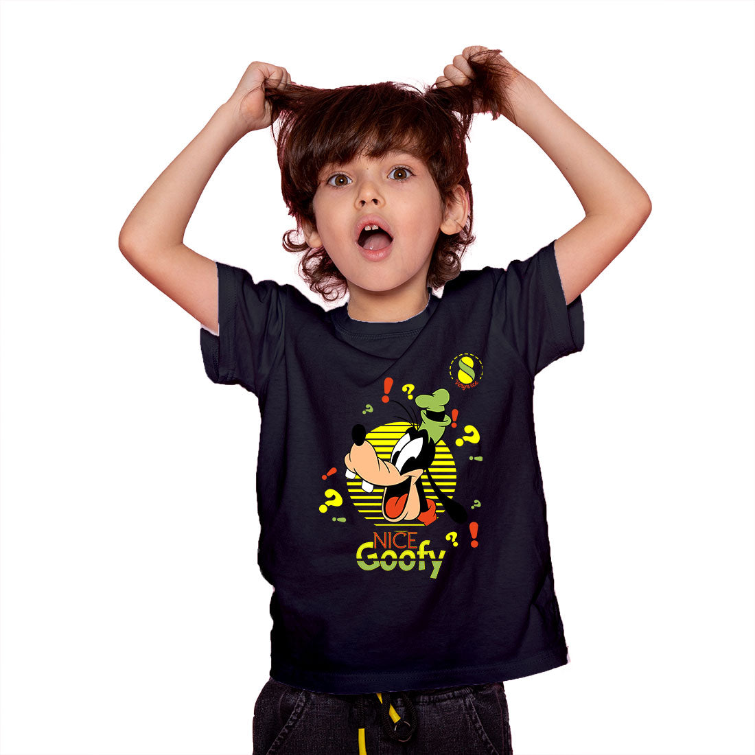 Nice Goofy Kids T-Shirt - Super Combed Bio-Wash Cotton for Playful Comfort (D33)