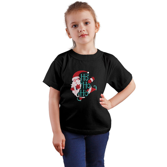 Santa Claus "Ho Ho Ho" Kids T-Shirt - Super Soft Cotton for Festive Fun (D5)