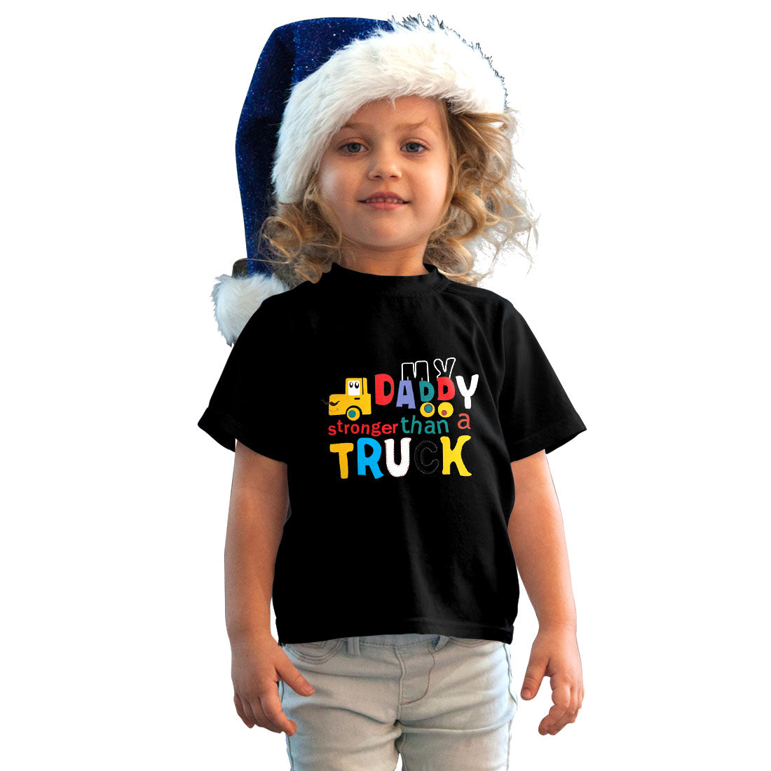 Daddy Stronger Than a Truck - Kids' Combed Cotton T-Shirt (D64)