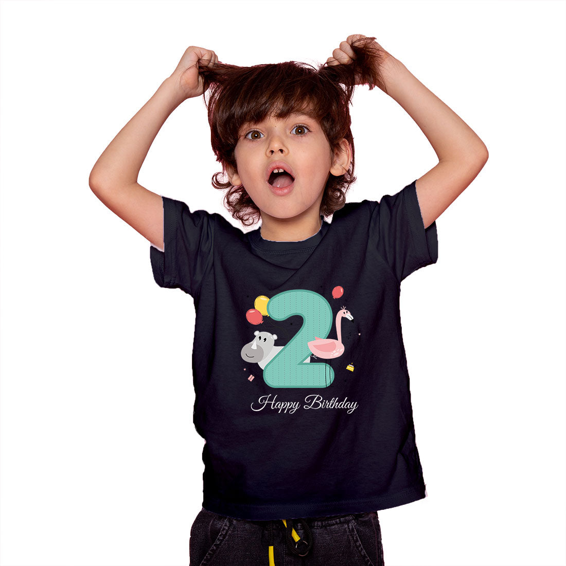 Happy Birthday 2nd Year Kids T-Shirt - Soft Cotton, Fun & Comfy! (D68)