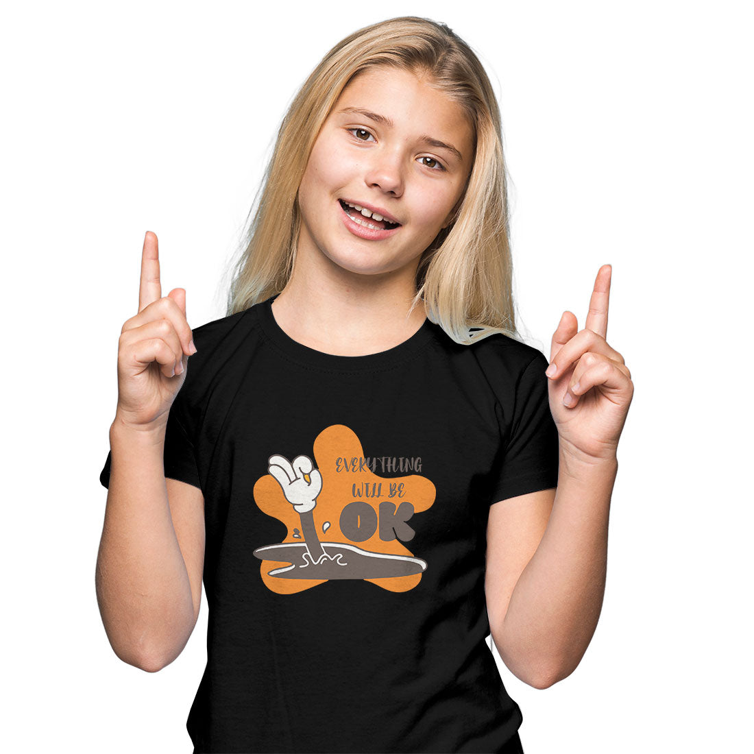 Everything Will Be OK Kids T-Shirt - Super Combed Bio-Wash Cotton (D75)