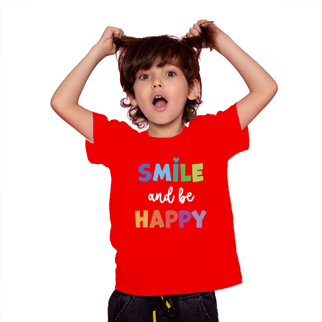 Smile and Be Happy Kids T-Shirt - Soft Cotton Comfort for Everyday Joy (D105)
