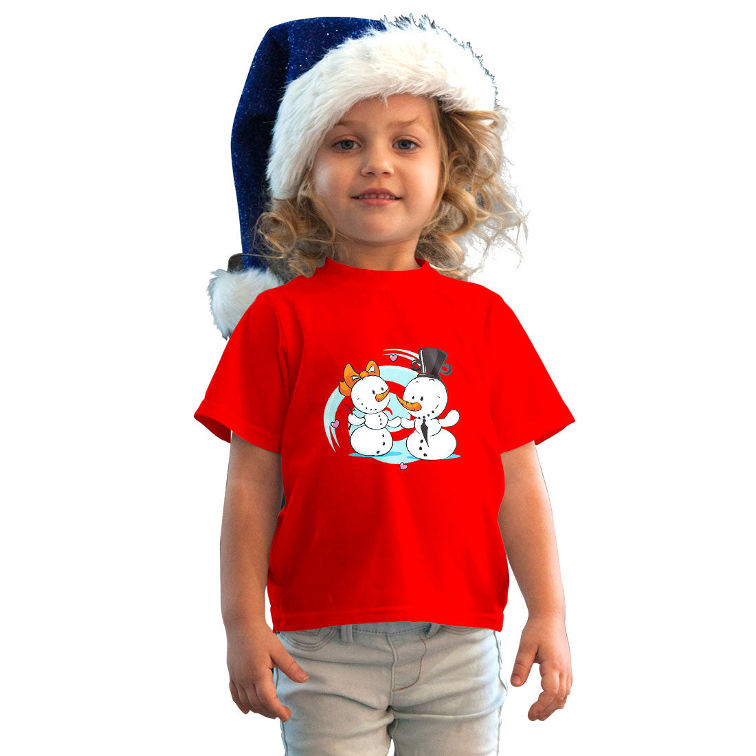 Snow Ball Delight Kids T-Shirt - Super Combed Cotton, Round Neck, Half Sleeves (D106)
