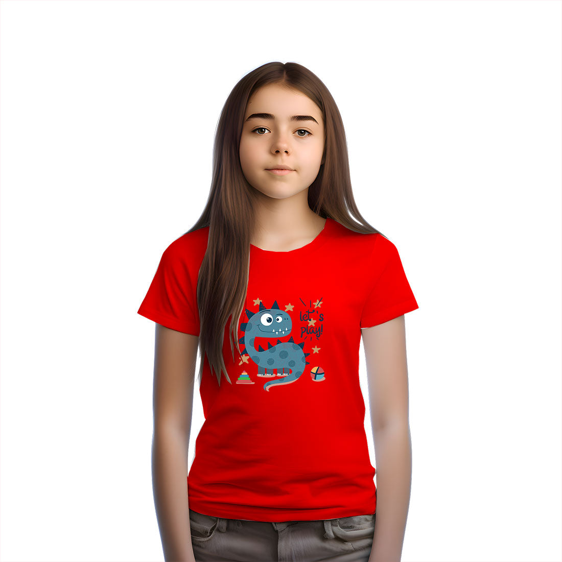 Little Dino Kids T-Shirt - Soft, Combed Cotton with Cute Dino Print (D134)
