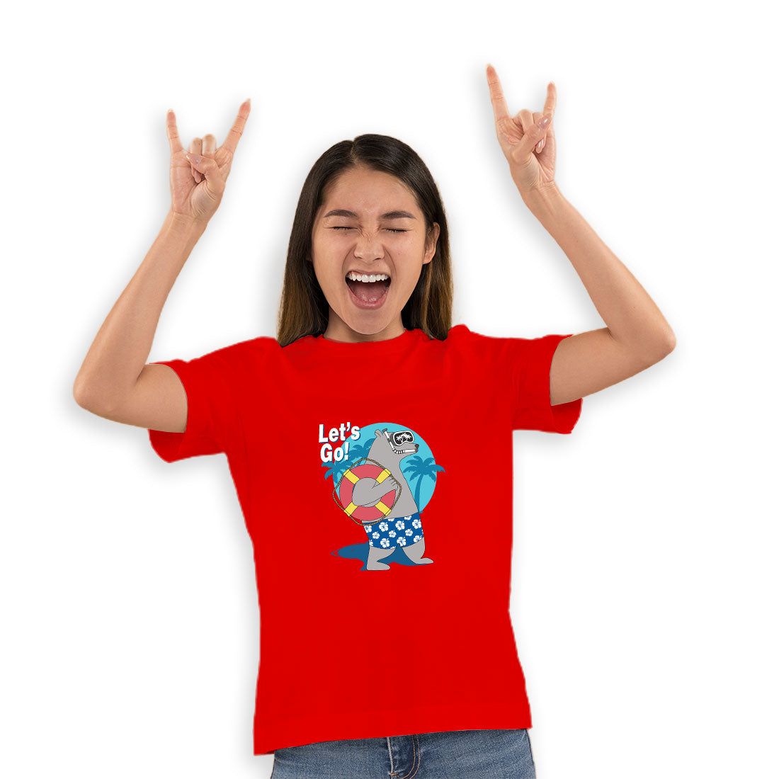 Let’s Go to the Beach Kids T-Shirt - Super Combed Bio-Wash Cotton (D154)