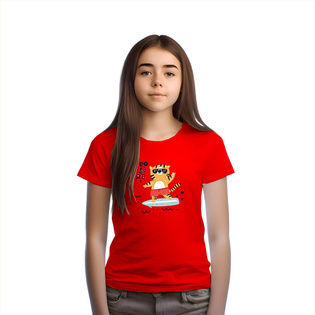 Hello Tiger Kids T-Shirt - Super Combed Cotton for a Wild Summer! (D165)