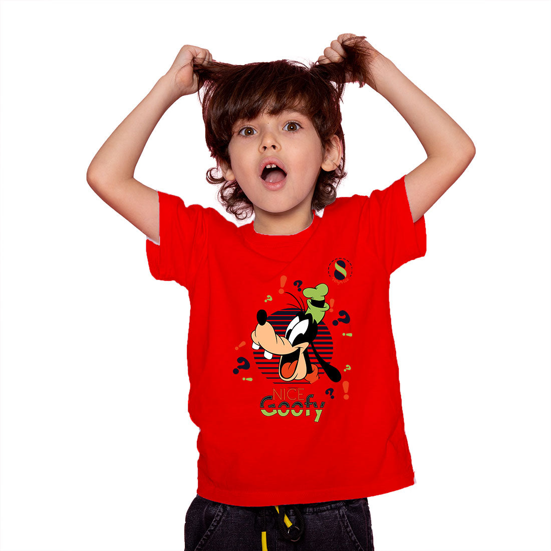 Nice Goofy Kids T-Shirt - Super Combed Bio-Wash Cotton for Playful Comfort (D33)