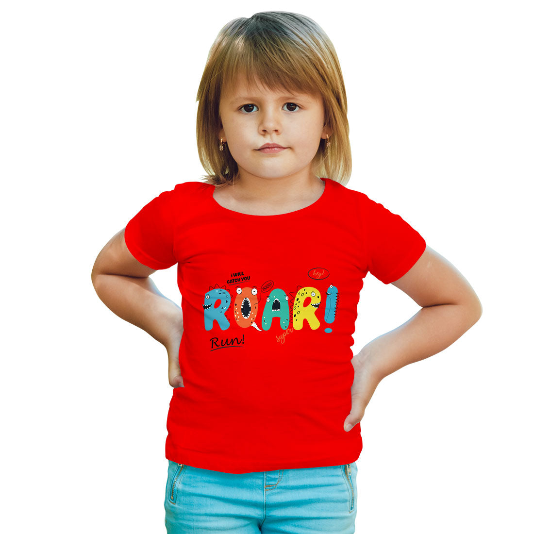 Roar-Ready Kids Cotton T-Shirt - Soft, Stylish, and Playful! (D50)
