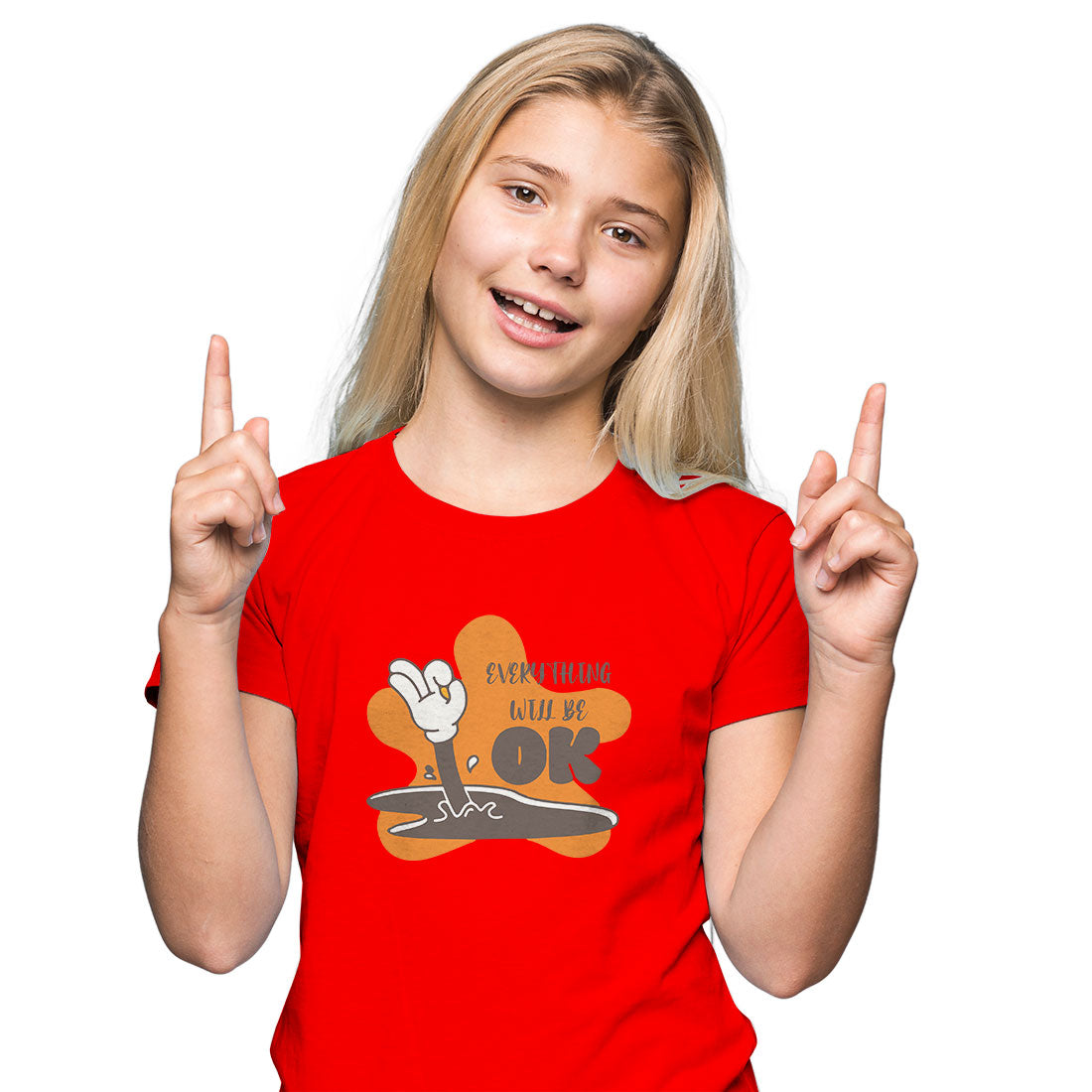 Everything Will Be OK Kids T-Shirt - Super Combed Bio-Wash Cotton (D75)