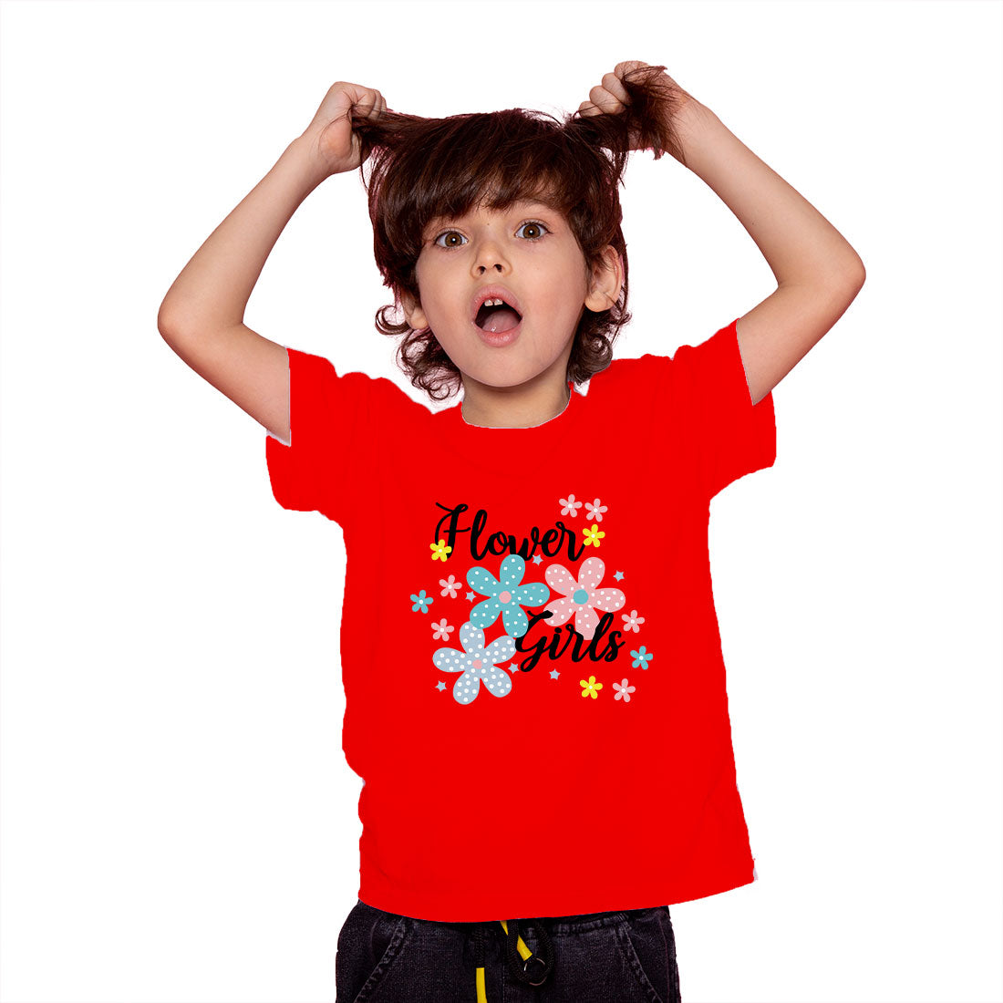 Charming Flower Girl Kids T-Shirt - Soft Cotton Comfort (D93)