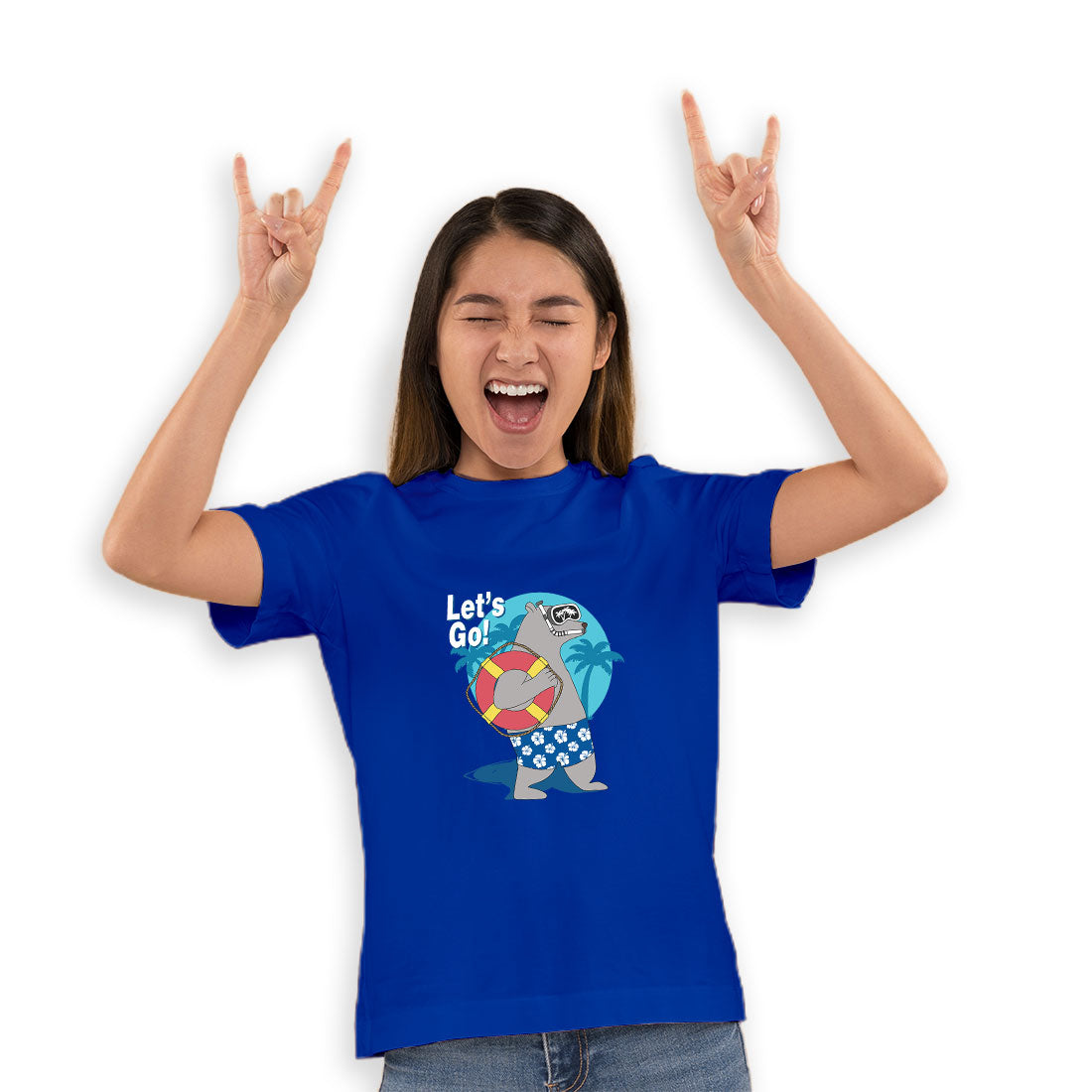 Let’s Go to the Beach Kids T-Shirt - Super Combed Bio-Wash Cotton (D154)