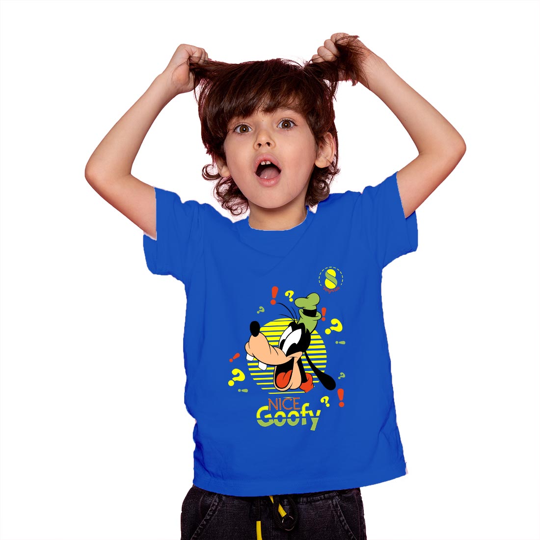 Nice Goofy Kids T-Shirt - Super Combed Bio-Wash Cotton for Playful Comfort (D33)