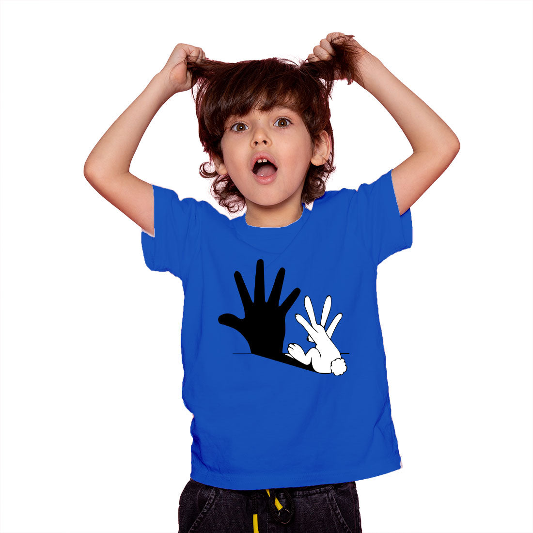 Shadow Rabbit Kids T-Shirt - Super Combed Bio-Wash Cotton for Playful Comfort (D72)