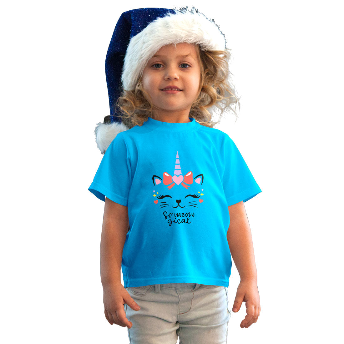 So Meow-gical Kids' Cotton T-Shirt - Super Combed Bio-Wash (D108)