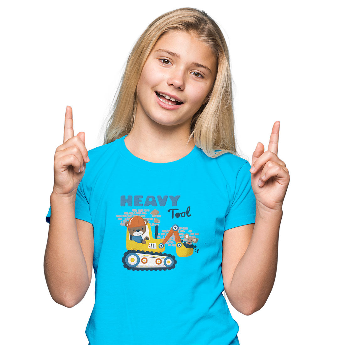 Kids Cartoon Construction Adventure T-Shirt - Super Combed Cotton, Half Sleeve (D130)