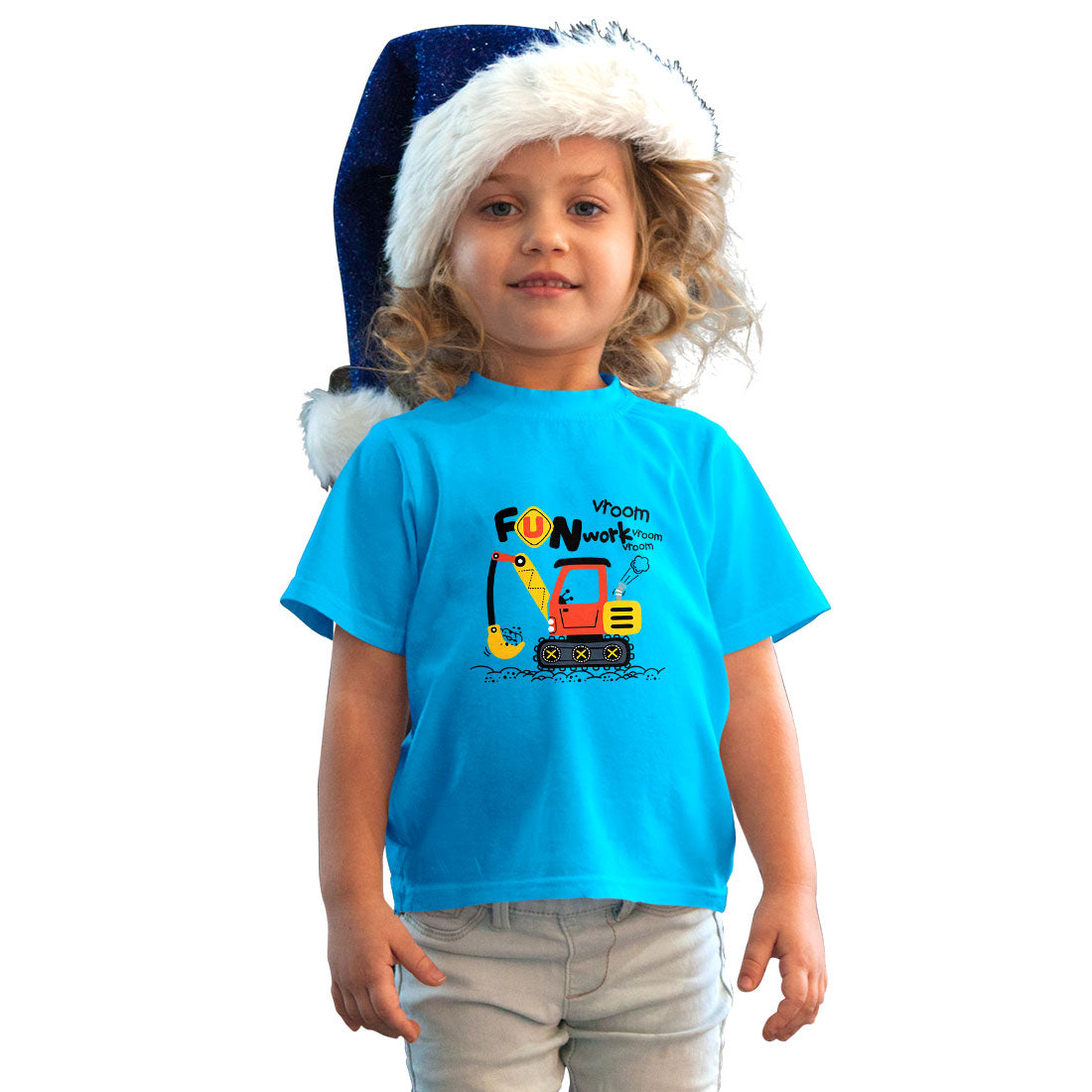 Fun Work Excavator Kids T-Shirt - Soft Cotton for Little Builders (D138)