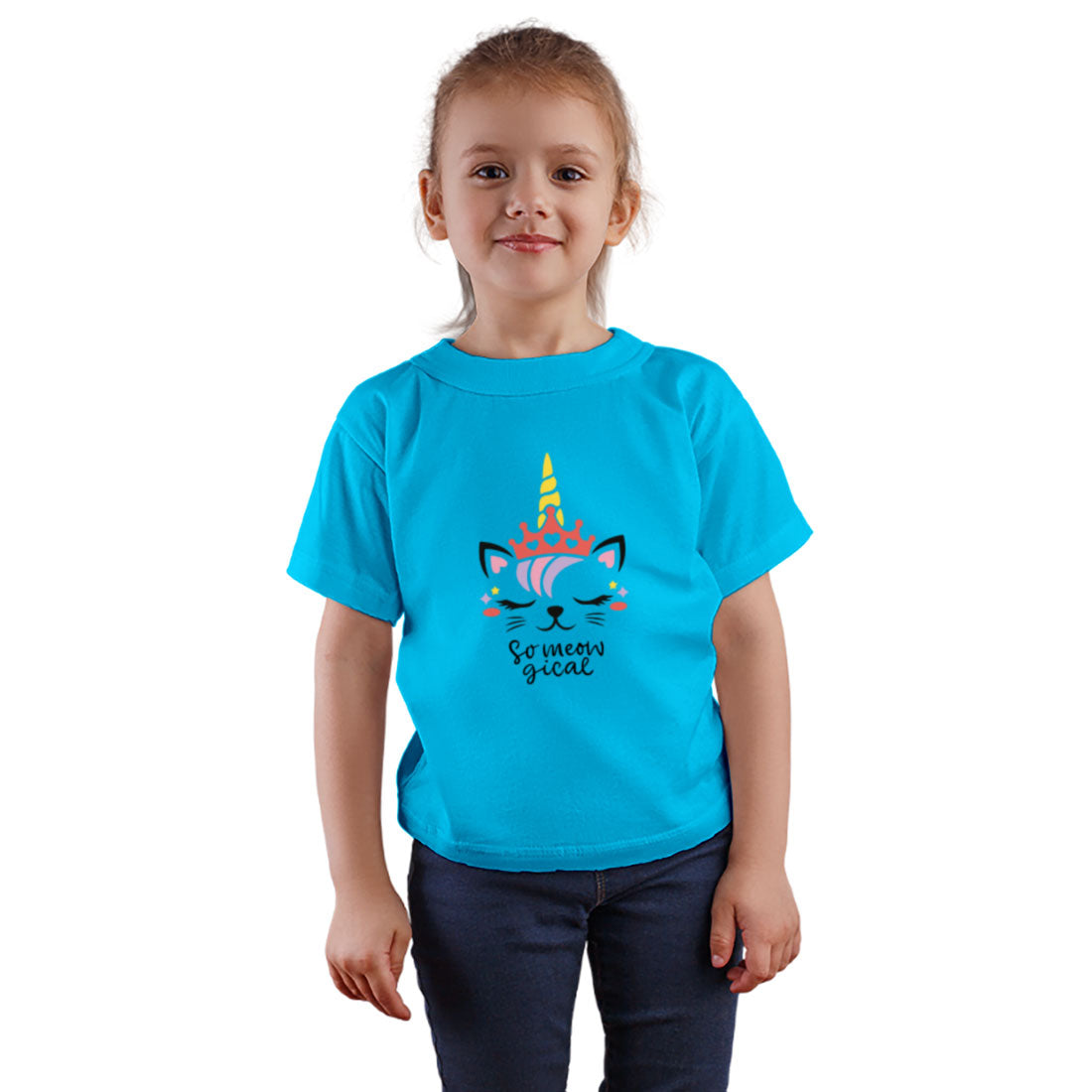 So Meow-gical Kids T-Shirt - Super Combed Bio-Wash Cotton (D148)