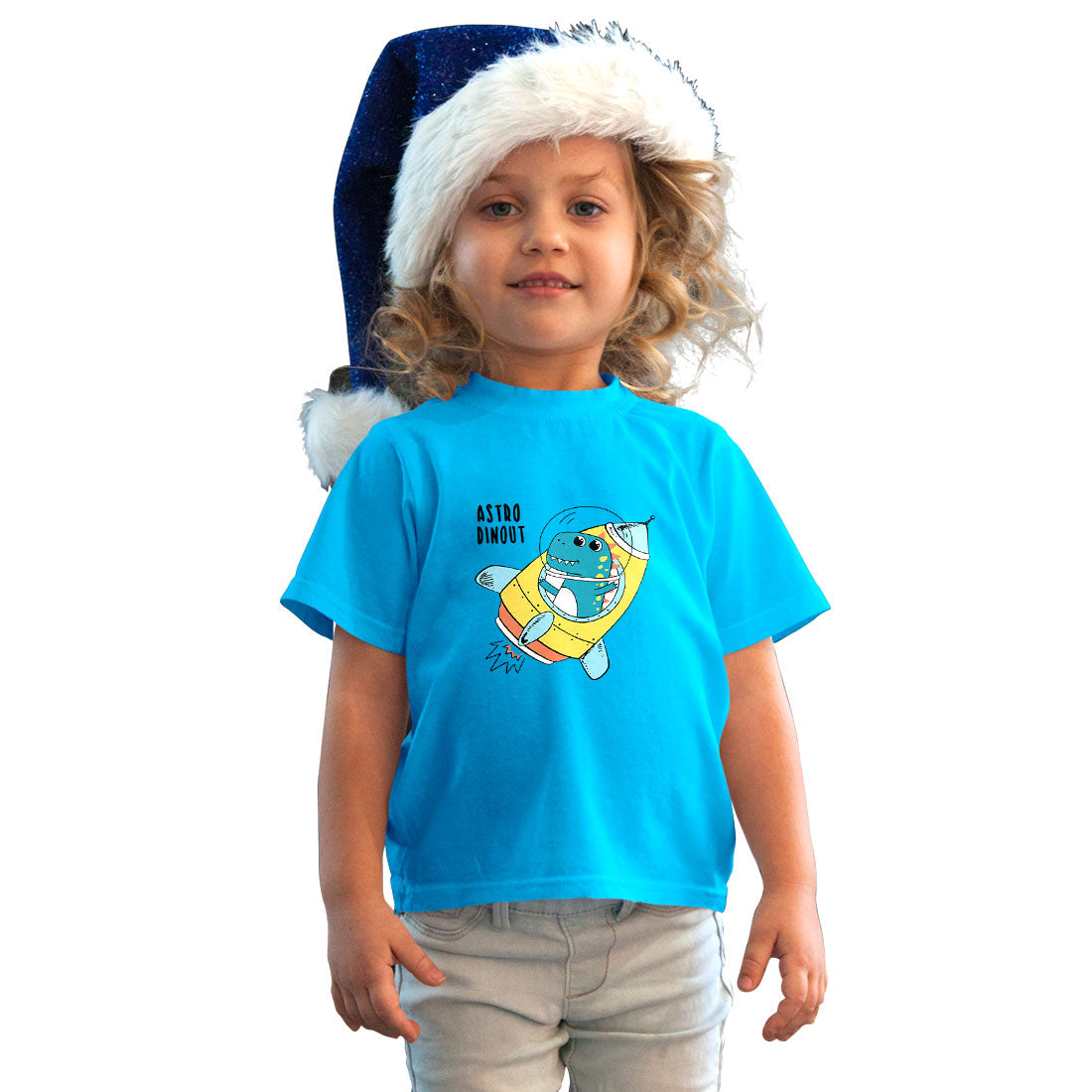 Space Dino Kids T-Shirt - Super Combed Bio-Wash Cotton for Cosmic Fun (D151)