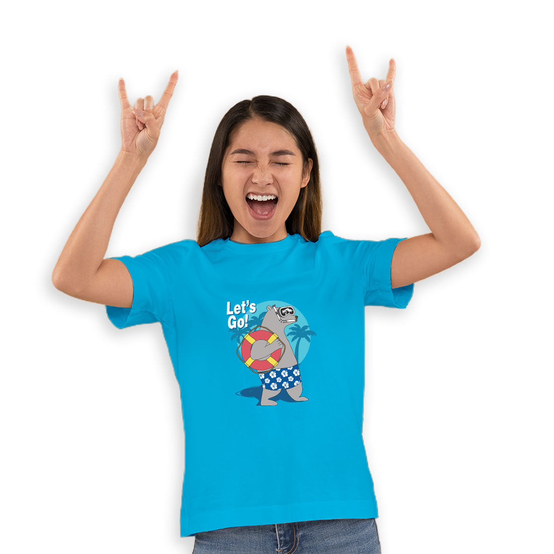 Let’s Go to the Beach Kids T-Shirt - Super Combed Bio-Wash Cotton (D154)