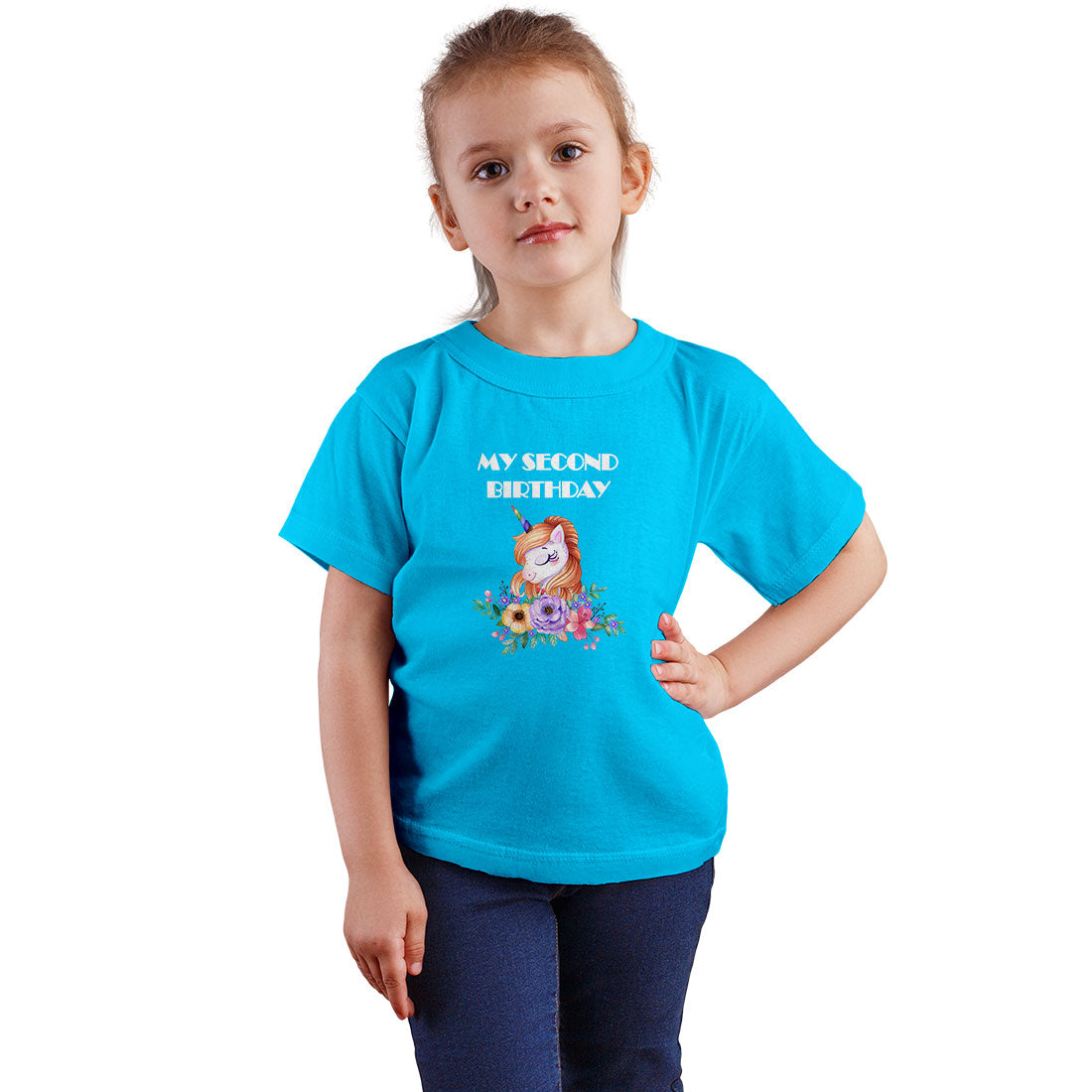 Happy Second Birthday Kids T-Shirt - Super Combed Bio-Wash Cotton (D26)