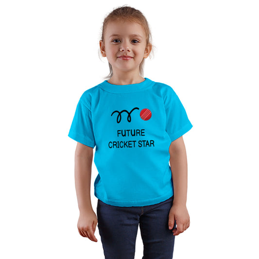 Future Cricket Star Kids T-Shirt - Super Combed Bio-Wash Cotton (D63)