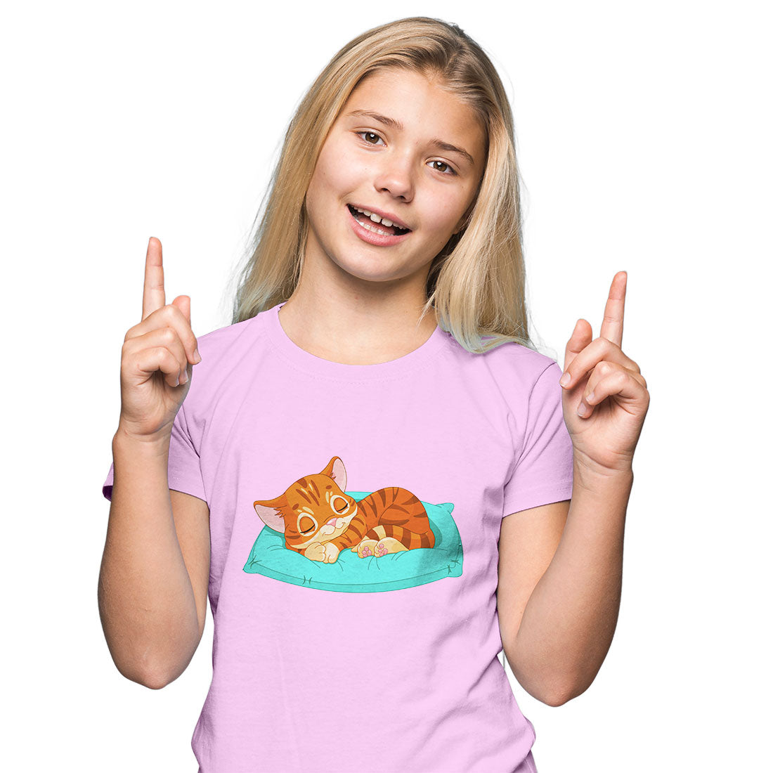 Adorable Kitty Kids T-Shirt - Super Combed Bio-Wash Cotton (D10)