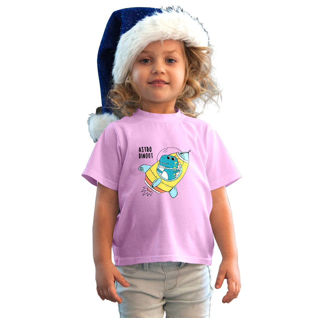 Space Dino Kids T-Shirt - Super Combed Bio-Wash Cotton for Cosmic Fun (D151)