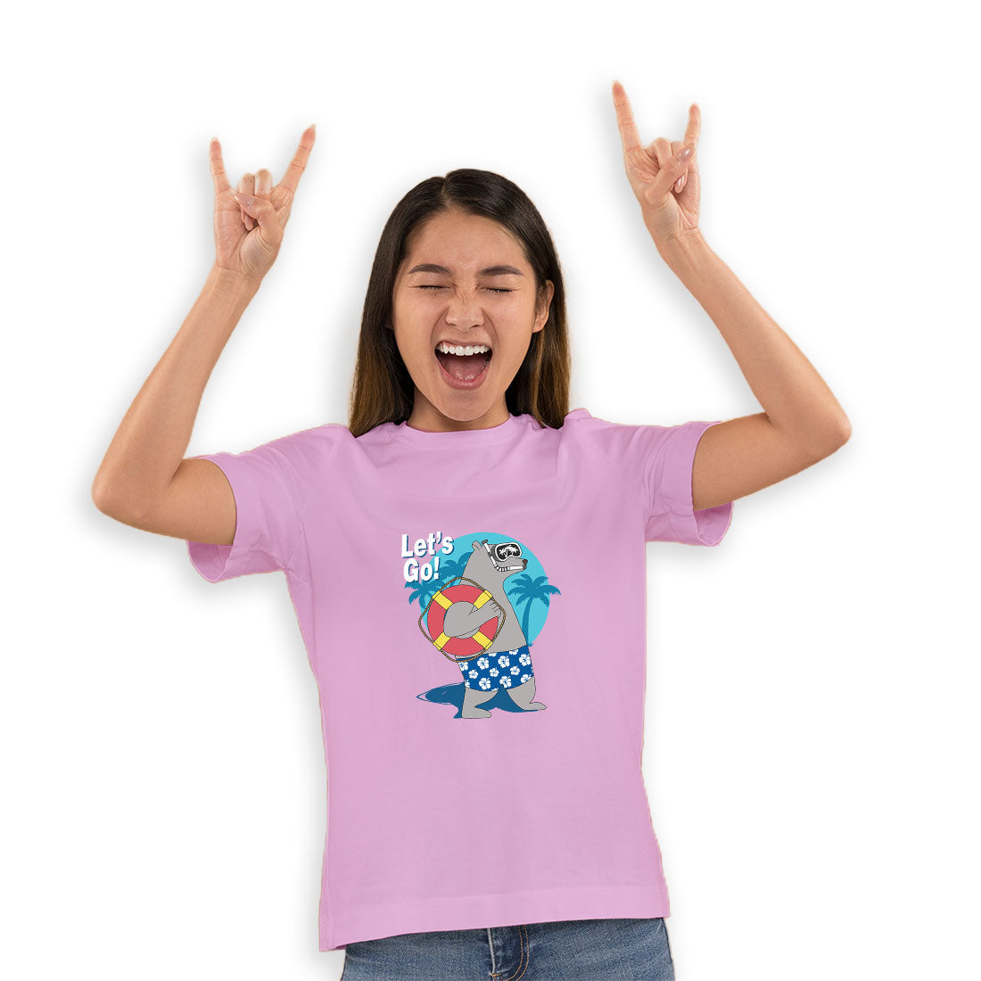 Let’s Go to the Beach Kids T-Shirt - Super Combed Bio-Wash Cotton (D154)