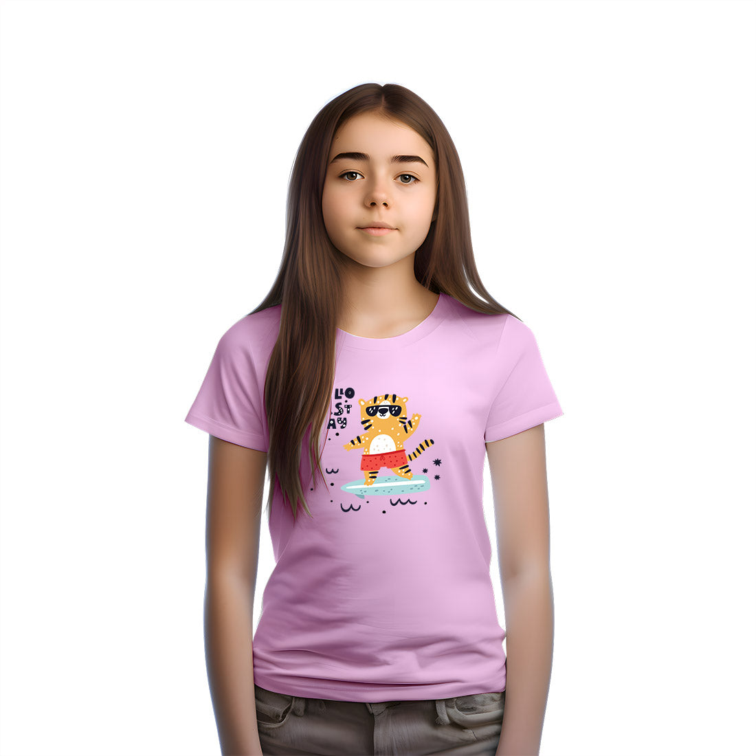 Hello Tiger Kids T-Shirt - Super Combed Cotton for a Wild Summer! (D165)