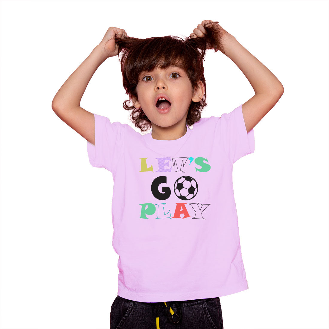 Let’s Go Play Kids T-Shirt - Super Combed Bio-Wash Cotton (D40)