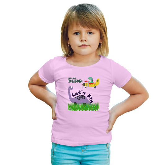 Pilot Dino Kids T-Shirt - Super Combed Bio-Wash Cotton for Playful Comfort (D51)