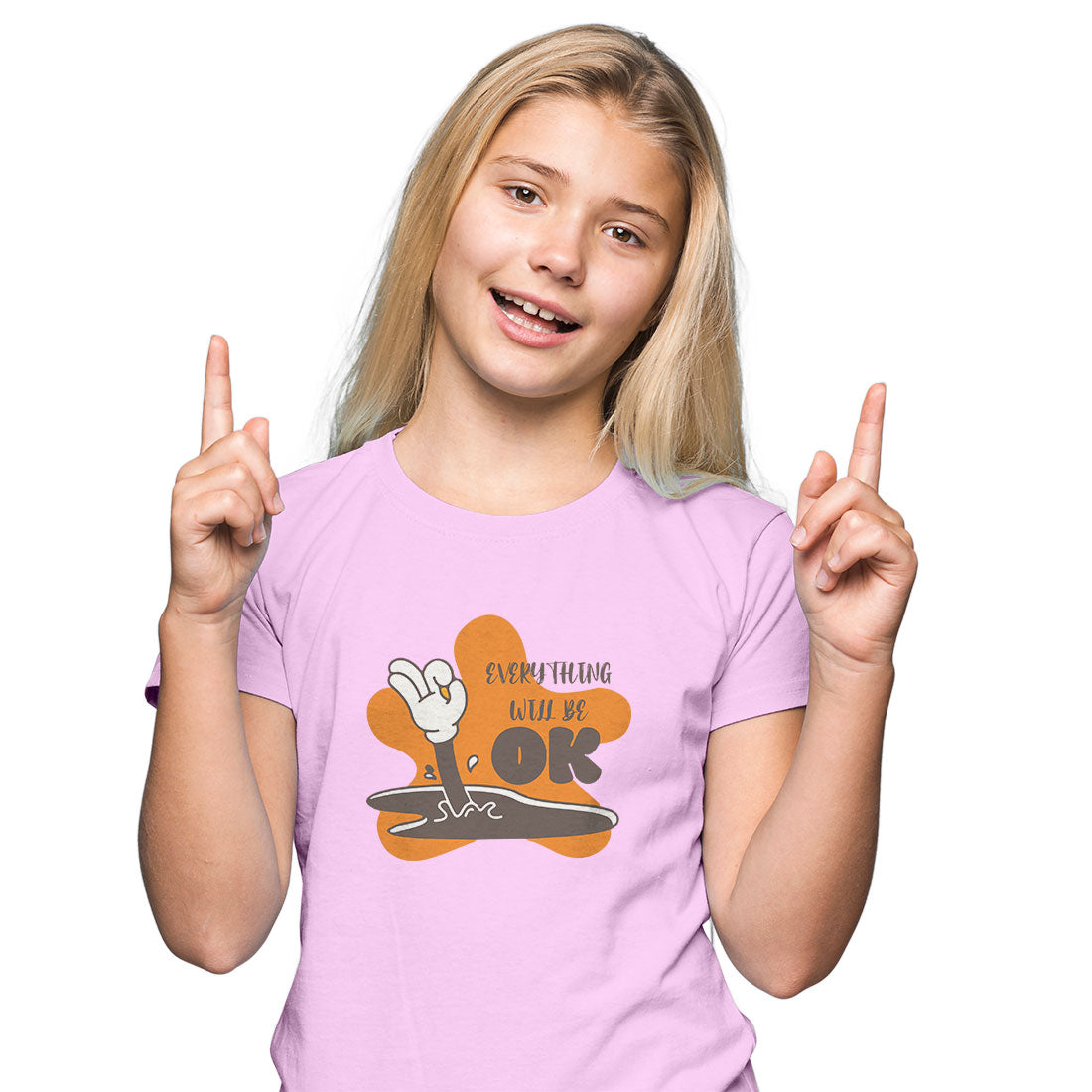 Everything Will Be OK Kids T-Shirt - Super Combed Bio-Wash Cotton (D75)