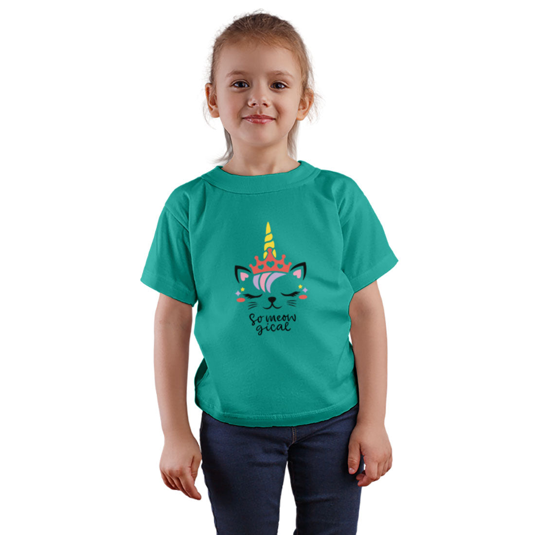 So Meow-gical Kids T-Shirt - Super Combed Bio-Wash Cotton (D148)