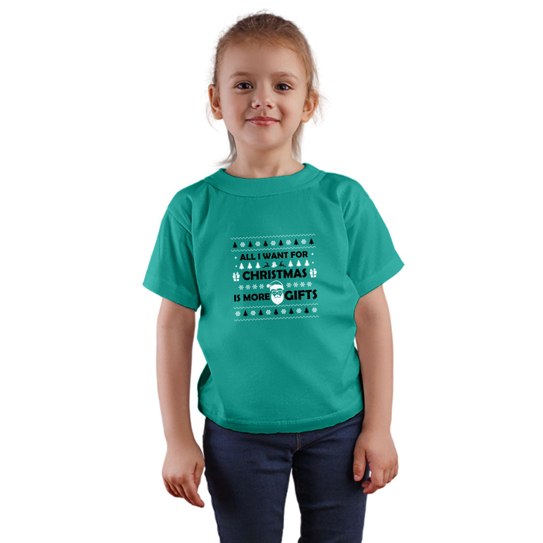 All I Want for Christmas is More Gifts Kids T-Shirt - Super Combed Bio-Wash Cotton (D19)