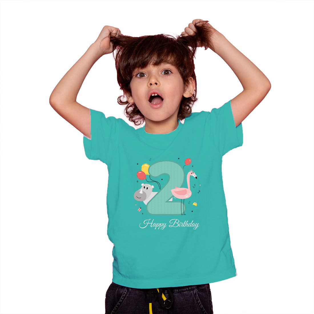 Happy Birthday 2nd Year Kids T-Shirt - Soft Cotton, Fun & Comfy! (D68)