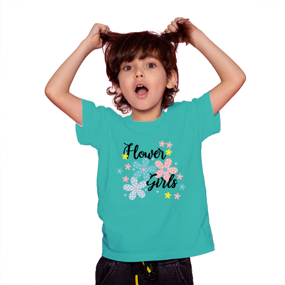 Charming Flower Girl Kids T-Shirt - Soft Cotton Comfort (D93)