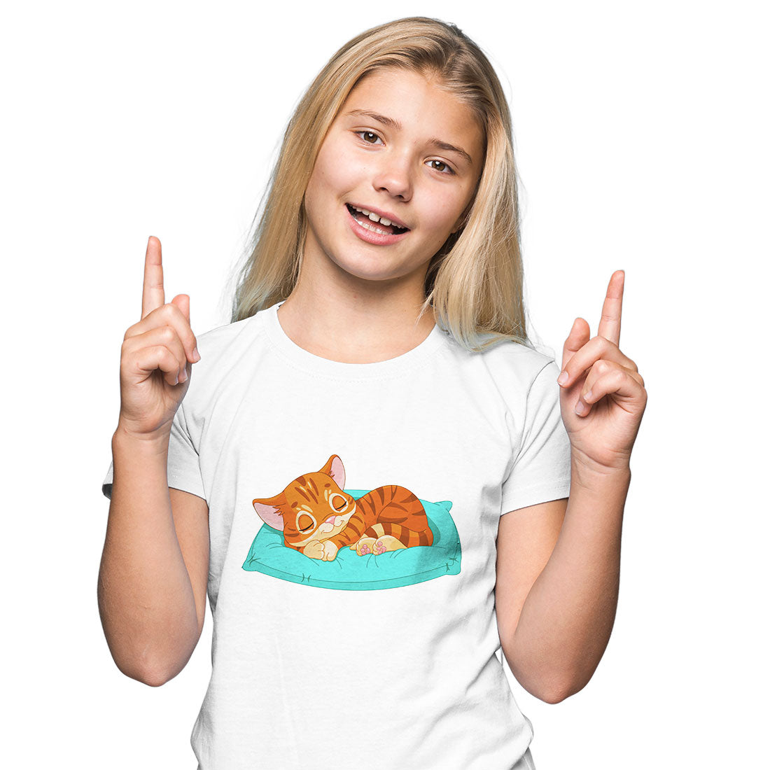 Adorable Kitty Kids T-Shirt - Super Combed Bio-Wash Cotton (D10)