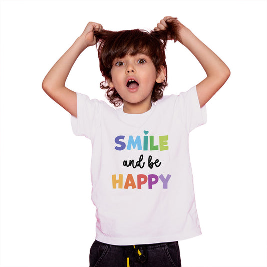 Smile and Be Happy Kids T-Shirt - Soft Cotton Comfort for Everyday Joy (D105)