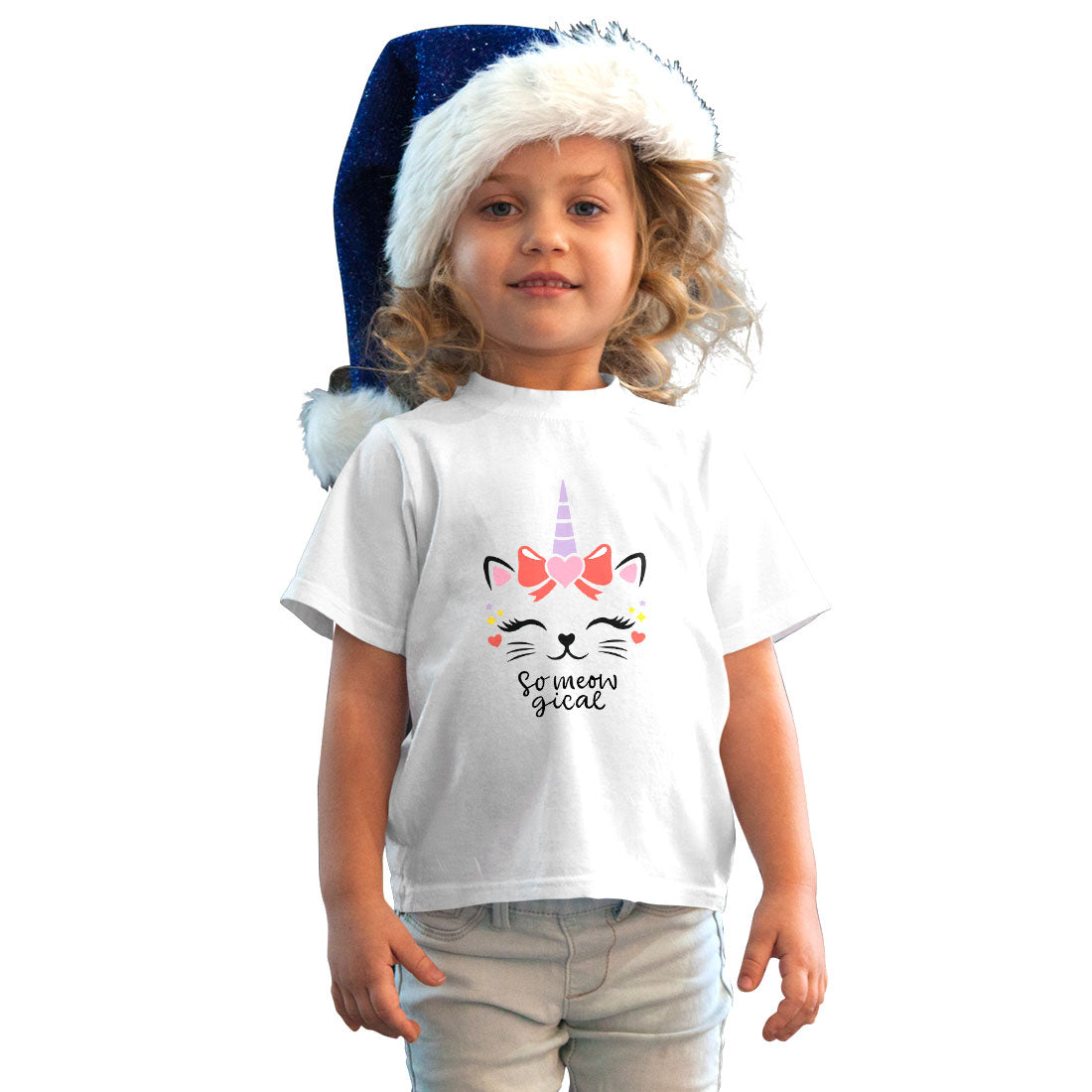 So Meow-gical Kids' Cotton T-Shirt - Super Combed Bio-Wash (D108)