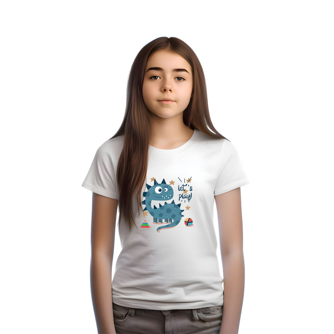 Little Dino Kids T-Shirt - Soft, Combed Cotton with Cute Dino Print (D134)