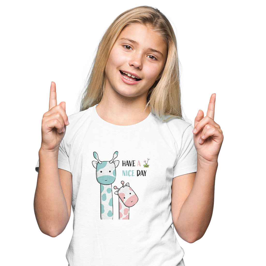 Cute Giraffe Kids T-Shirt - Soft Cotton, Fun & Playful Design (D149)