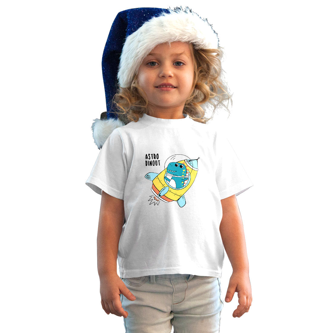 Space Dino Kids T-Shirt - Super Combed Bio-Wash Cotton for Cosmic Fun (D151)