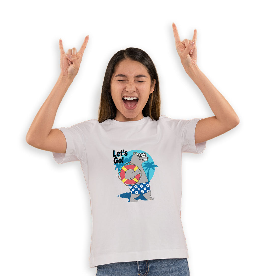 Let’s Go to the Beach Kids T-Shirt - Super Combed Bio-Wash Cotton (D154)