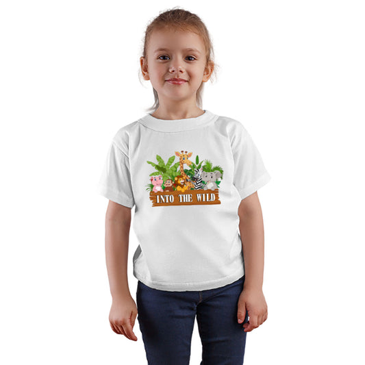 Into the World Animal Theme Kids T-Shirt - Soft Cotton Comfort for Little Explorers (D61)
