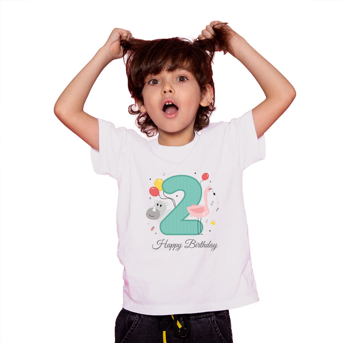 Happy Birthday 2nd Year Kids T-Shirt - Soft Cotton, Fun & Comfy! (D68)