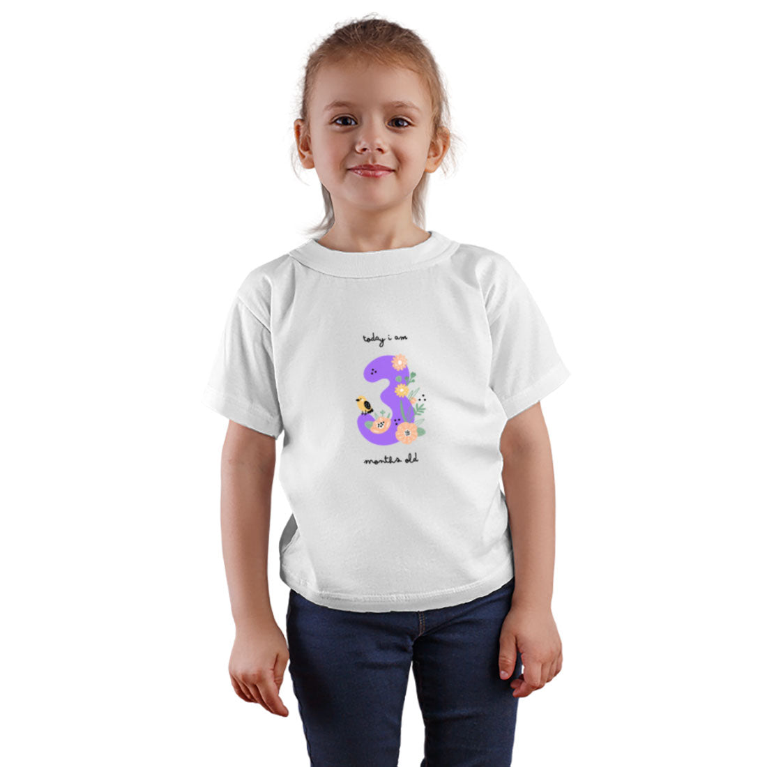 Three Months Old Baby T-Shirt - Soft Cotton for Little Joys (D69)