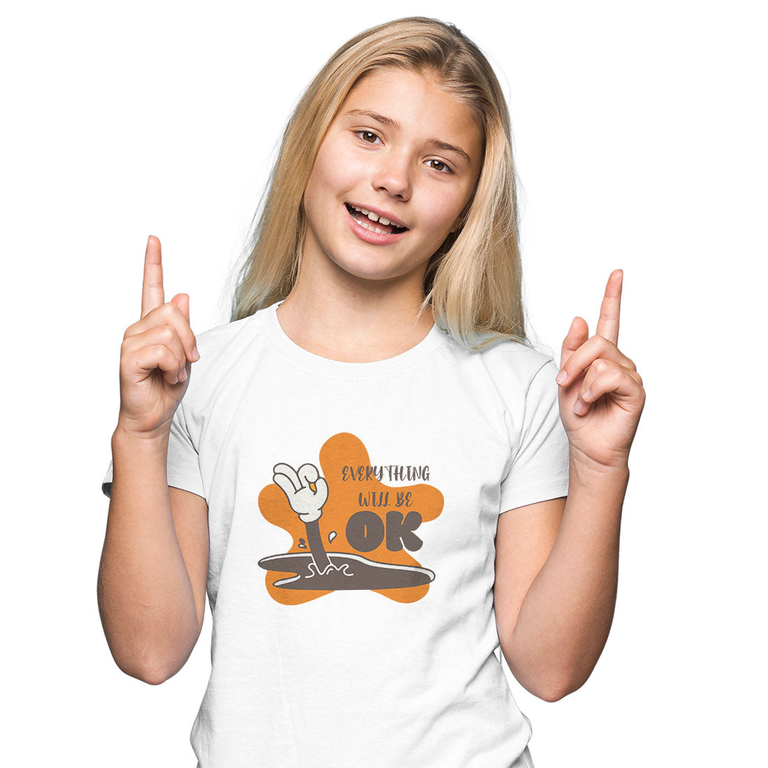 Everything Will Be OK Kids T-Shirt - Super Combed Bio-Wash Cotton (D75)